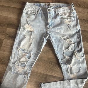 American eagle Skinny Light blue ripped jeans size 33 x 30